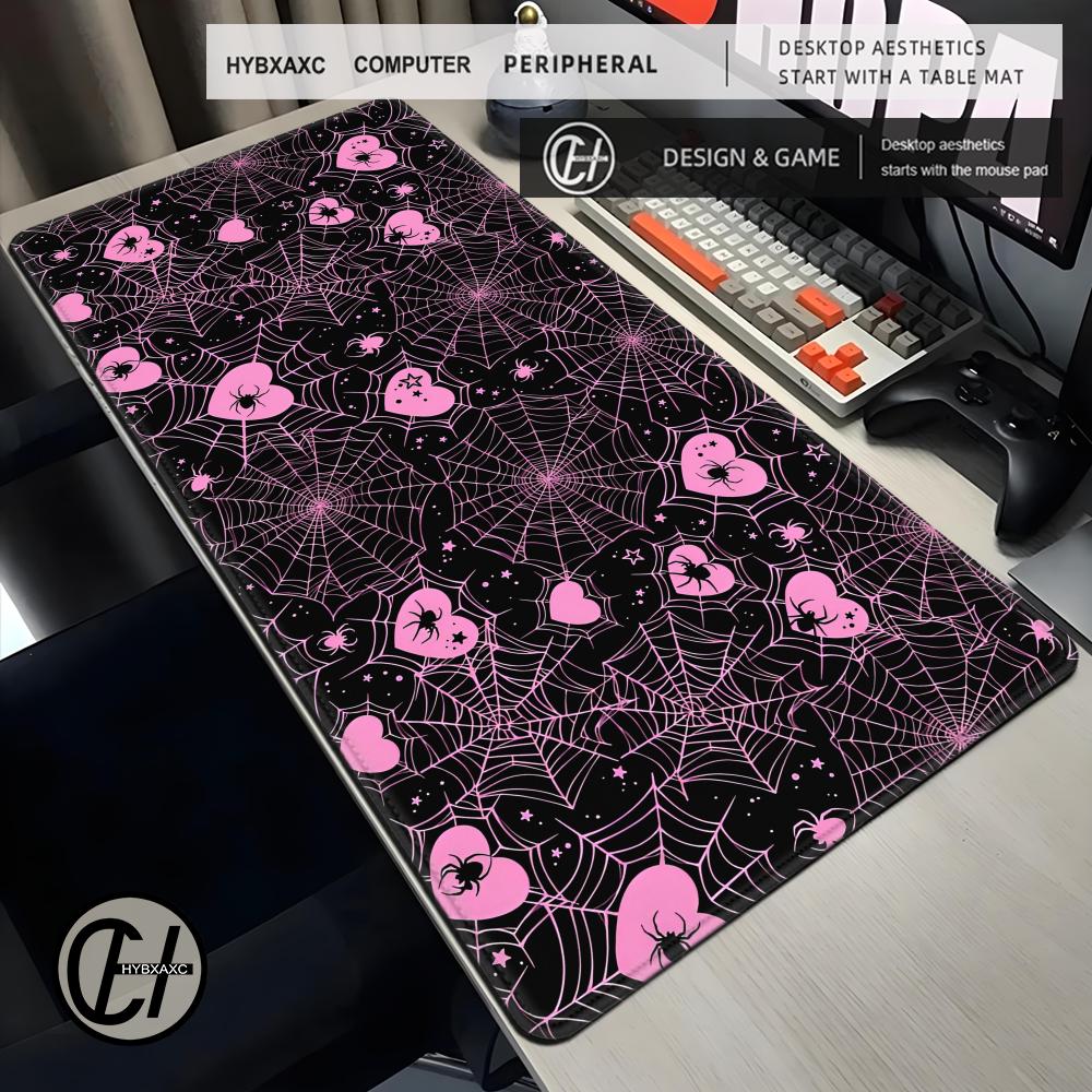 Laptop Accessories Pink - 90x40 White or Pink Spiderweb Hearts